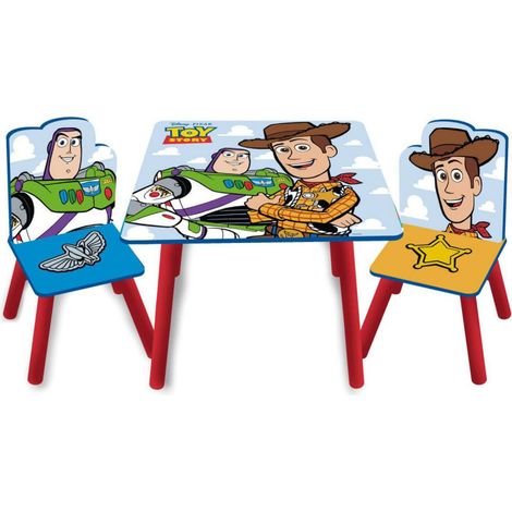 Ensemble de table et 2 chaises en bois de Toy Story Buzz et Woody (1/3)
