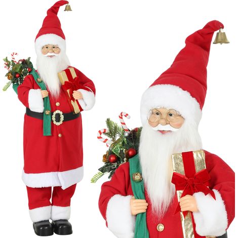 HOMCOM 4ft Christmas Singing Dancing Santa Claus with Gift and Sack (1/5)
