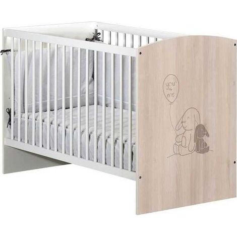 baby-price Lapinou Babybett weiß 120x60 cm verstellbar (1/2)