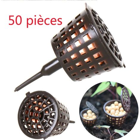 50pcs Boîte d'engrais en plastique pour plantes Bonsai Boîte d'engrais avec couvercle ,4x3cm (1/5)