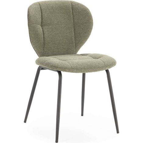 Pack de 2 sillas md-Belinda tapizado textil verde, 83cm(alto) 50cm(ancho) 58cm(largo) (1/5)