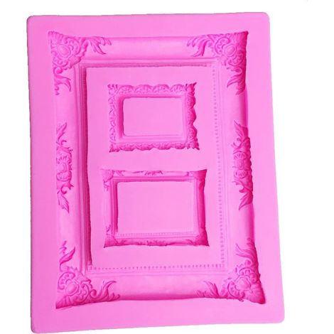 Moule Silicone - Cadre Vintage - Pour Gateaux Fondant Pate A Fleurs - Resistance Four Micro Ondes Lave Vaisselle - 1 Piece (1/5)
