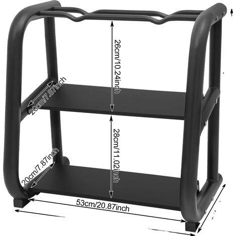 Étagère de rangement, acier durable, design optimisé pour l'espace, noir (1/2)