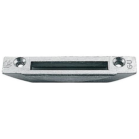 Ferco – Gâche pour crémone 3220001 – Dimensions 90 x 16 x 11 mm – Zamak traité ferGUard argent® – Entaillage 16 mm décalé (1/2)