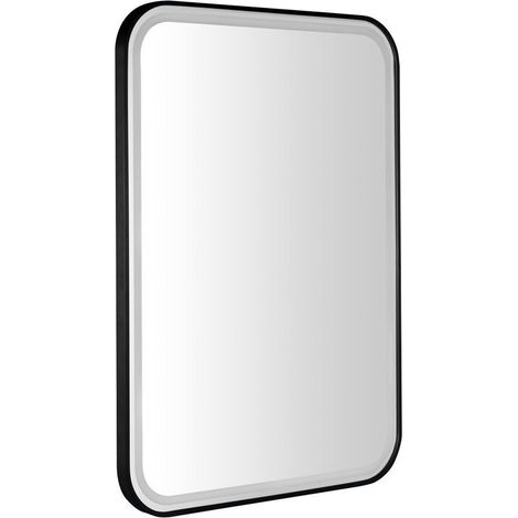 Miroir CETIS avec éclairage LED 60x80cm, noir mat (1/4)