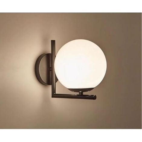 Lampes murales en verre Décoration Balcon Salon Mur Sconces avec E27 Base Lumière chaude Lumière murale,Noir (1/5)