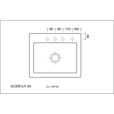Villeroy & Boch 330901R8 EB-SP Subway 60 S 600x510mm Enjoliveur.