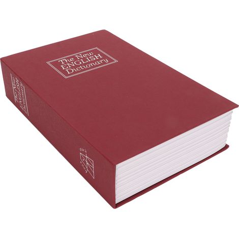 Coffre-fort Livre Rouge Petit Coffre Camouflage Sécurité Rangement Cadenas à Combinaison pour Argent Pièces Cartes (1/5)