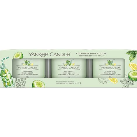 Coffret de 3 mini bougies Yankee Candle concombre menthe (3 x 37 g)