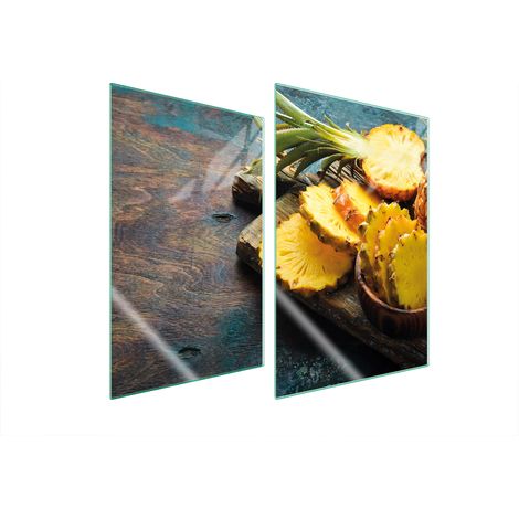 PIASTRA PROTETTIVA IN VETRO PER CUCINA 2x35x52 ANANAS (1/5)