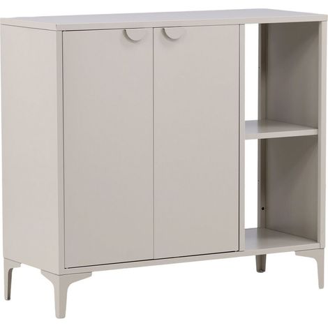 Buffet 2 Portes en Métal "Piring" 110cm Beige