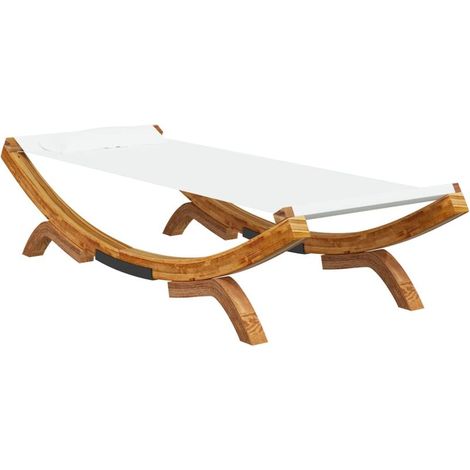 Vidaxl – Transat d'extérieur en bois plié 100x188,5x44 cm – Tissu facile à nettoyer – Confort optimal pour jardin ou patio