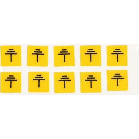 Lot de 10 autocollants de sécurité électrique, avertissements de sécurité, mise à la terre des machines-1x1x0.1cm-Yellow (1/2)