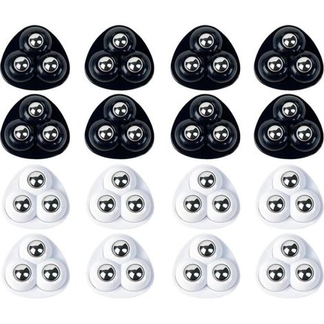 Lot de 16 Roulettes Pivotantes Auto Adhésives,360 Degrés Mini Roulettes à Billes Autocollantes Avec 3 Billes En Acier pour Machine à Café,Poubelle,Appareils De Cuisine,Petits Meubles (1/5)