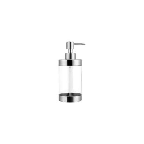 Dispenser di sapone liquido trasparente in acciaio inox 304, flacone per shampoo mani con pompa in acciaio inox (argento) - Crezuo