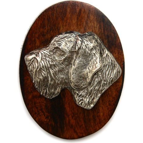 Bracco tedesco a pelo duro, Drahthaar - spilla per esposizione canina, fermaglio per numero di partenza, spilla per cani di Art-Dog (1/4)