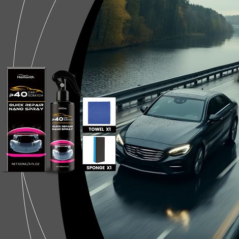 Car Scratch Nano Spray Kit - Nano Coating Car Paint Refurbishment, Coating, Cleaning, Stain Removal and Care - 120ml + Sponge + Towel (1/5)