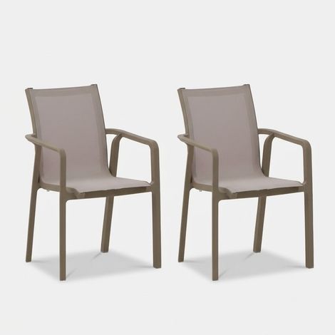 2er Set stapelbare Stühle für innen und außen Pantelleria - Taubengrau (1/5)