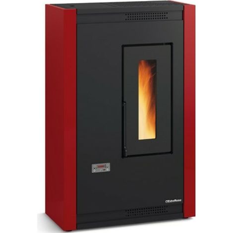 Extraflame – Poêle à granulés ventilé extra plat 5.1 kW – Design slim pour espaces étroits – Évacuation des fumées arrière/supérieure – Rendement 92.4%