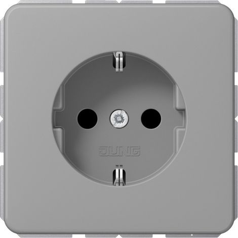 Jung 1fach Einsatz Schutzkontakt-Steckdose  Grau CD1520GR 1 St. (1/2)