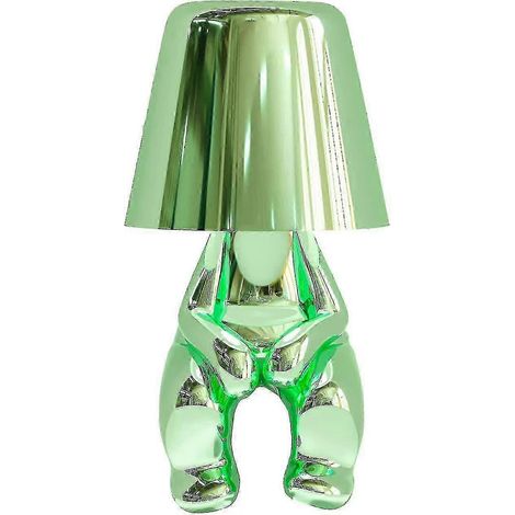 Lampe Penseur, Lampe de table tactile, Lampe de bureau LED représentant un petit penseur doré et créatif, DecorMr whenColorful (1/5)