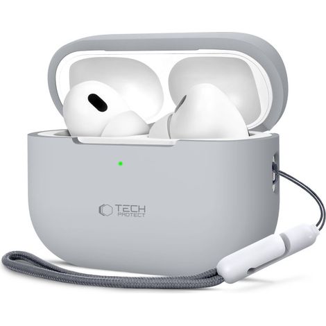 Tech-Protect Silikonhülle für Apple AirPods PRO 1/2, kreidegrau (1/5)