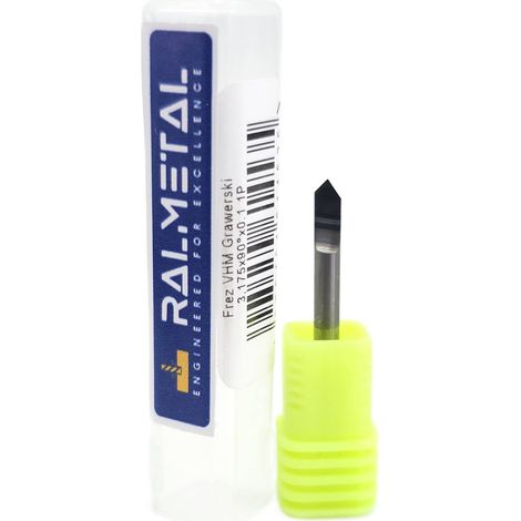Fresa per incisione in metallo duro integrale 3,175 x 90° x 0,1 mm 1P (1/5)