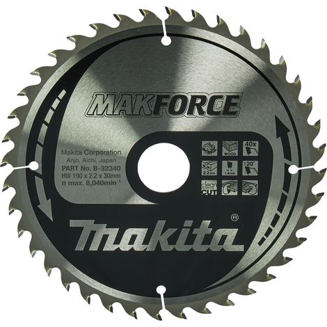 Makita B-32340 Lama Sega Circolare Makforce T.C.T. 190x30mm 40T Legno