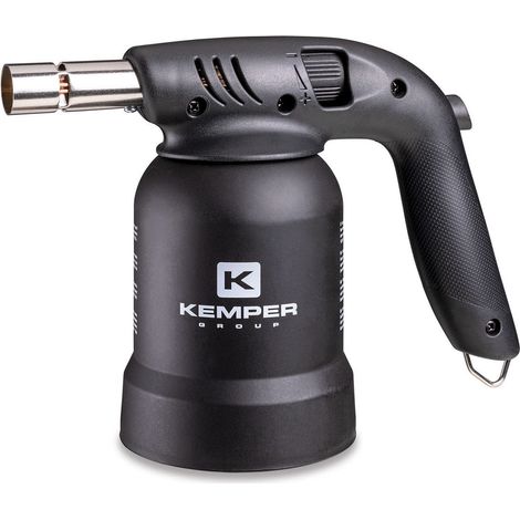 Lampe à souder à gaz Professionnelle Utilisation 360° Chalumeau gaz Allumage piezo Cartouches gaz Perçables BLACK EDITION KEMPER (1/5)
