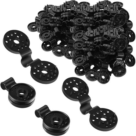 Clips pour Toile D'Ombrage, 50 Pièces Clip pour Toile de Protection, Clips Plastiques pour Toile D'Ombrage, Clips de Tissu D'Ombre, Clip Spécial avec Ceillet en Plastique (Noir) (1/5)