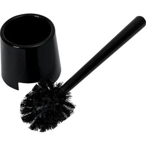 Brosse de Toilette, avec Support, pour hôtel, Auberge, Pension, Restaurant, Moderne, Noir Mat, 36.5 x 11 cm (1/4)