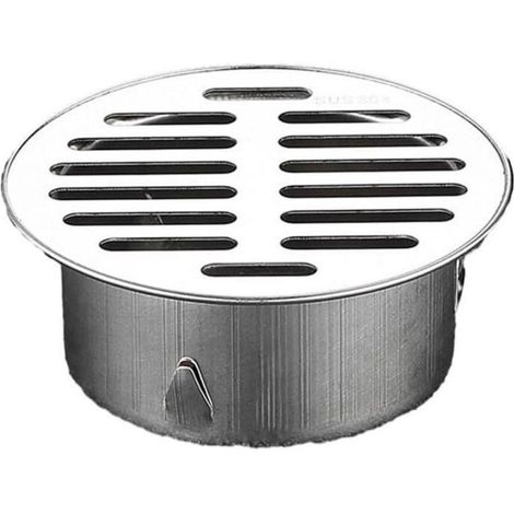 Siphon de sol rond - Acier inoxydable 90 mm Anti blocage grand débit - Toit terrasse extérieur (1/5)
