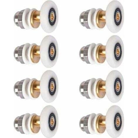 Shower Door Roller, Sliding Shower Enclosure Door Rollers, Pulleys, Replacement Wheels for Rollers with 27mm Wheel Diameter, 8 Pieces (1/4)
