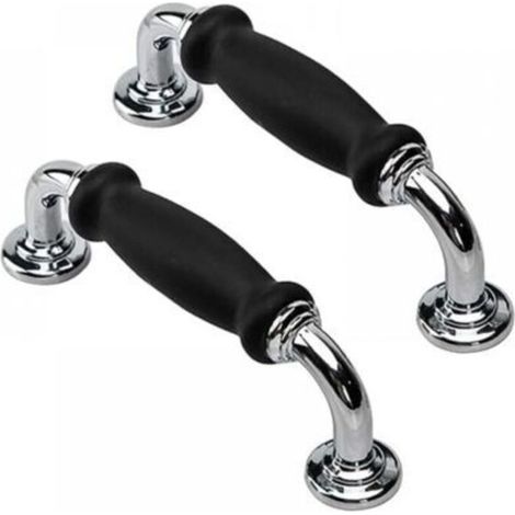 96 mm Lochabstand, 2 Stück, Schwarze Vintage-Türknöpfe, Schranktürgriffe, Schubladengriffe, Möbeltüren für Küchenschränke, Zugknöpfe, Kleiderschrankgriffe