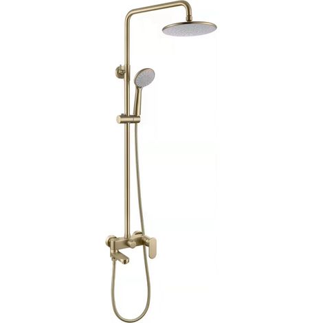 COLONNE DE DOUCHE DORÉE BROSSÉE (OR MAT) SC008 COLLECTION SCAMANDRE (tete 30cm)