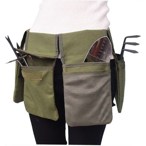 Ceinture porte-outils de jardin en toile avec poches, tablier à outils et sac de rangement pour kit de jardinage. (1/5)