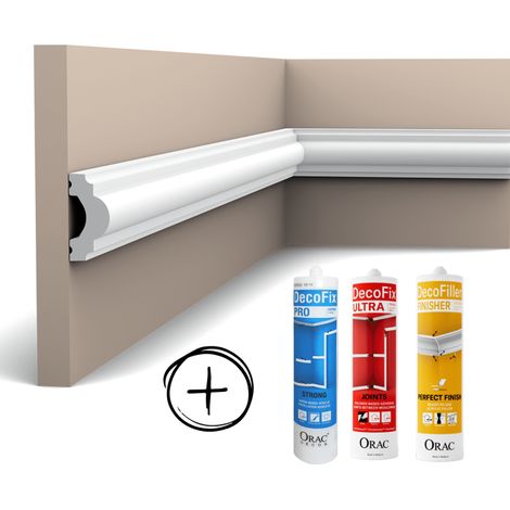 Pack MKP 12 mètres linéaires PX120 + colles L200 x H4 x L1,9 cm - L200 x H4 x L1,9 cm - ORAC DECOR