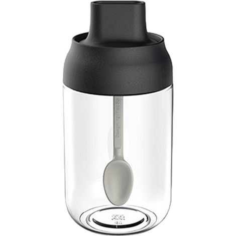 Pot À Épices - Bocal En Verre Avec Couvercle Étanche Et Cuillère Intégrée - Pour Sel Sucre Épices Liquides - 1 Pièce (1/5)