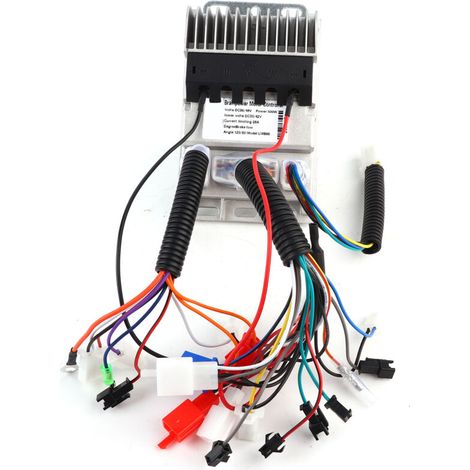 Boîtier en aluminium moulé 36V-48V, contrôleur sans balais 500W pour scooter électrique, accessoire universel avec alarme et régulateur de vitesse (1/5)