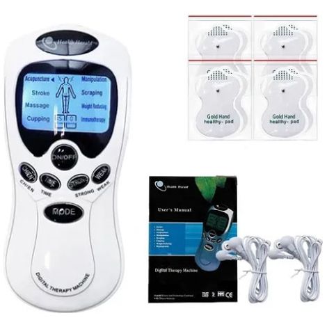 Appareil de massage par impulsions électroniques anti-fatigue musculaire, 8 électrodes adhésives, usage domestique et voyage, détente des tensions. (1/5)