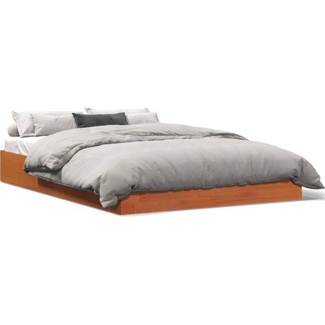 Maison Exclusive - Giroletto senza Materasso Marrone Cera 160x200 cm Legno di Pino