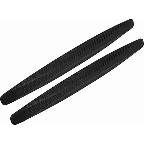 Protecteur de pare-chocs avant et arrière en Fiber de carbone, 2 pièces, autocollant anti-rayures noir (1/5)