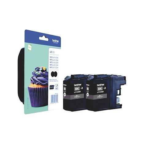 Brother LC123 Pack cartouche de 2 couleurs noire pour imprimante jet d'encre