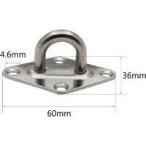 10 Pièces Fixation Anneau d'arrimage, Pontet INOX Oeil Plaques, Crochet d'arrimage Remorque Plaque Oeillet Acier Inoxydable 304 pour Fixer des Remorques Camions Bateaux Kayaks (60 x 36 mm,M5) (1/5)