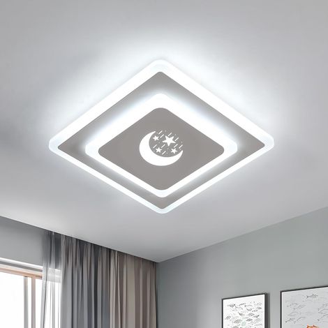 Plafonnier LED moderne, plafonnier de chambre blanc pour couloirs, chambres, cuisines et salons, lumière blanche 6500K, 20 cm, montage en surface [Classe d'efficacité énergétique E] (1/5)