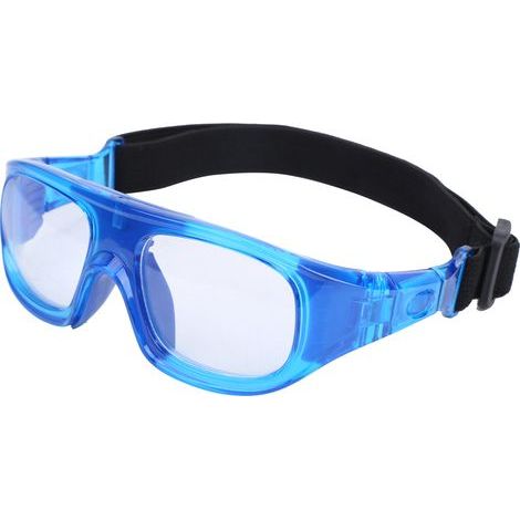 Schlagfeste Basketball-Sportbrille aus Polycarbonat, abnehmbare Schutzbrille zur Befestigung am Kopf (blau) (1/5)