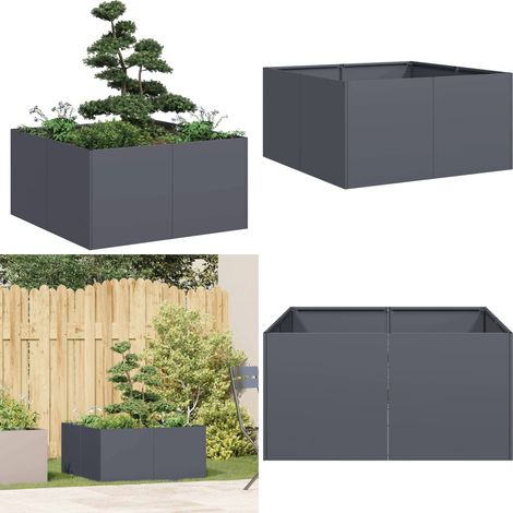 vidaXL Jardinière anthracite 80x80x40 cm acier laminé à froid (1/5)