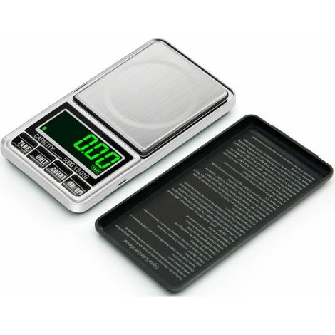 Präzisionswaage – Elektronische Waage, tragbare digitale Taschenwaage, elektronische Küchenwaage 500 g – 0,01 g für Schmuck/Lippenstift/Tee/Medikamente/Kaffee/Küche