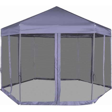 Maison Exclusive - Hexagonal Pop-Up Zelt mit 6 Seitenwänden Dunke