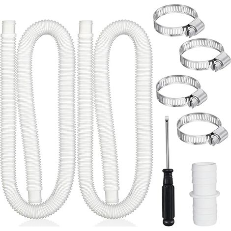 Manguera para piscina de 32 mm, 2 piezas, manguera de repuesto de 150 cm para piscina, manguera para bomba de filtro con 4 abrazaderas y accesorios metálicos, manguera para filtro de piscina, manguera (1/5)